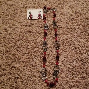 Premier design long red necklace.
